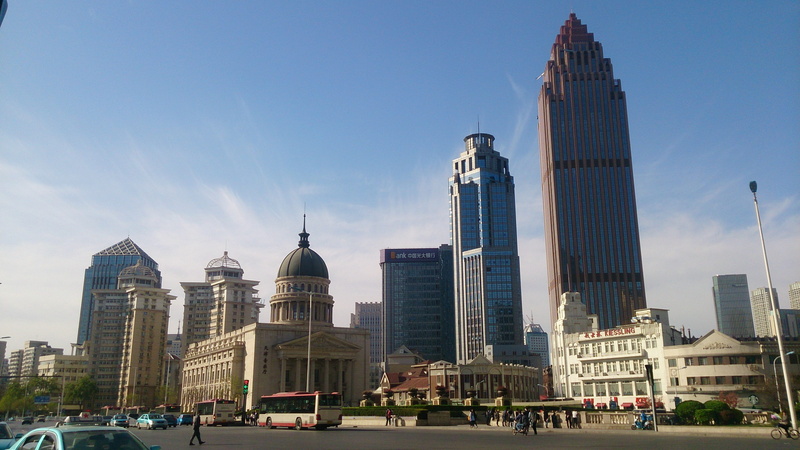 cityscape, architecture, city centre, water, city, skyline, travel, day, China, tower, city Life, mode of transportation, modern, tianjin concert hall