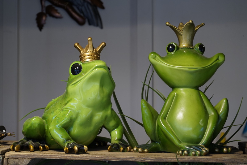 close-up, indoors, animal representation, no people, animal, fairytale characters, representation, figurine, frog, toy, sculpture, animal themes, mammal