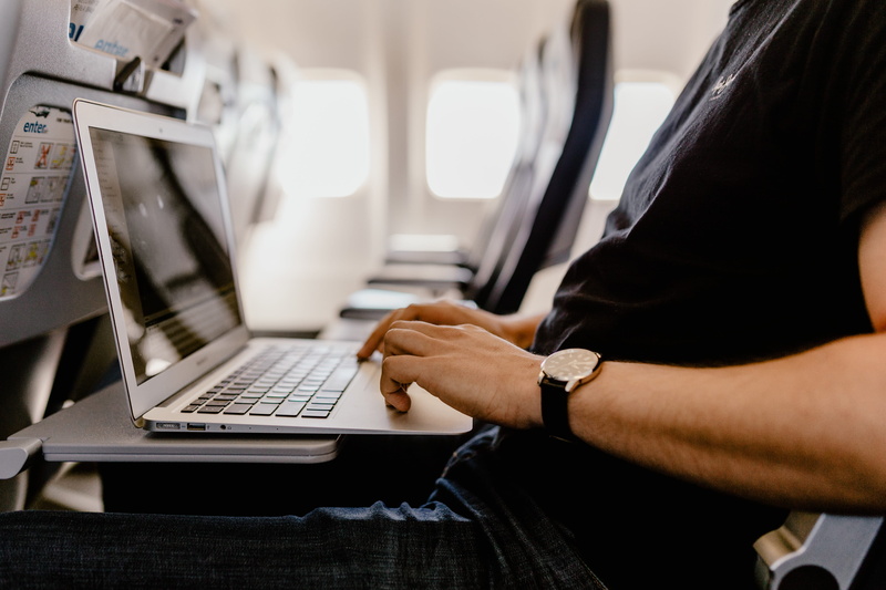 keyboard, trip, wireless technology, journey, 5K, technology, working, businessman, communication, indoors, mode of transportation, unrecognizable, plane