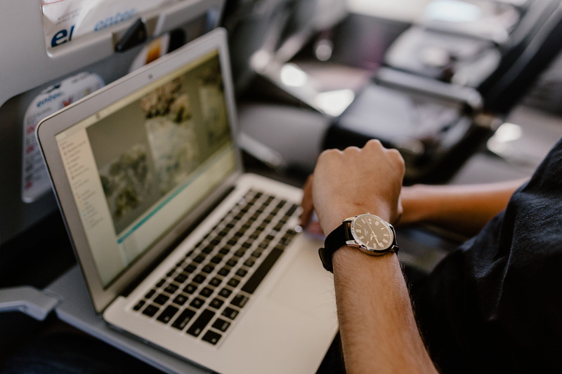 businessman, unrecognizable, indoors, working, people, internet, plane, entrepreneur, flight, adult, journey, man, hand, human hand, trip, computer network