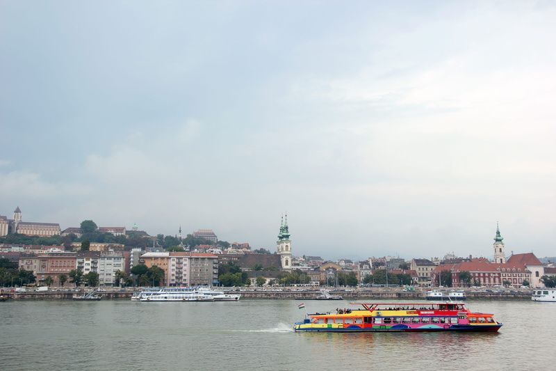 boat, clouds, tower, colorful, historic, chains, water, colors, mode of transportation, europe, hungarian, passenger craft, buda, autumn, fairy, blue, 4K