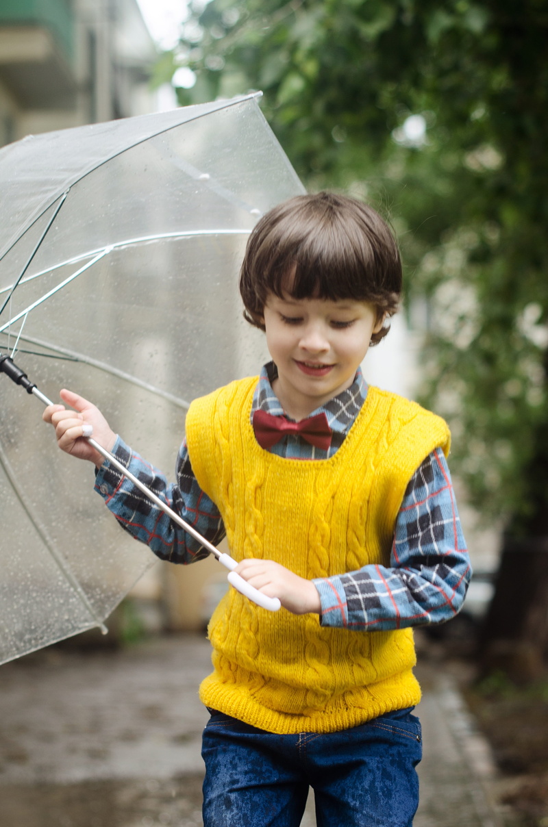 happiness, casual clothing, standing, sweet, yard, real people, puddle, front view, children photographer, nicely, umbrella, stroll, one person, maxim