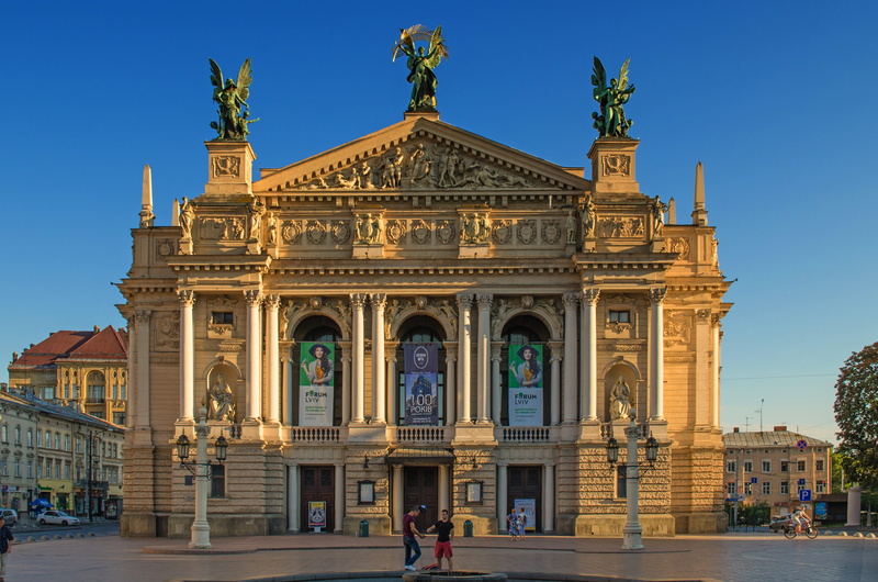 travel destinations, fortress, facade, travel, monument, museum, tourism, clear sky, sights, the city of lviv, statue, sculpture, built structure, handsomely