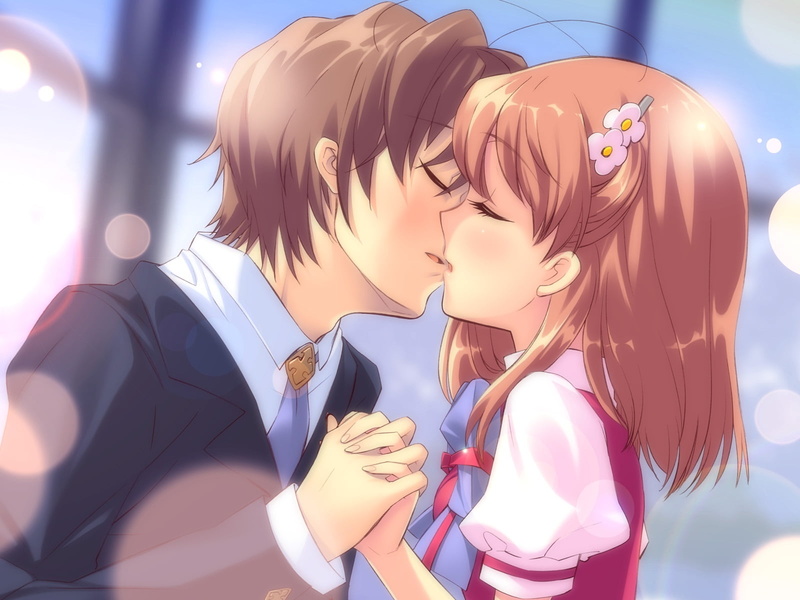 mannequin, portrait, smiling, girl, casual clothing, anime, adult, suit, focus on foreground, itou noiji, kiss, women, inaba yui, sky, young Adult, emotion
