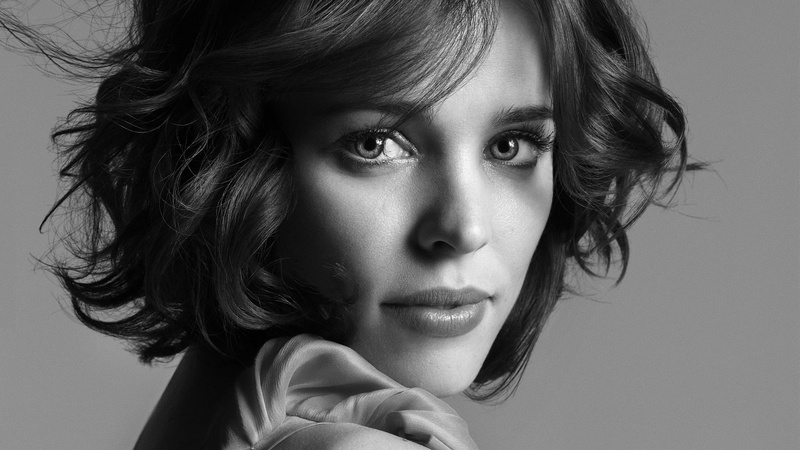 monochrome, actress, Rachel McAdams, looking back, 1080P, portrait, face, celebrity, women