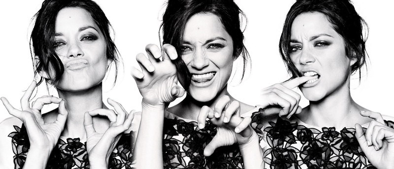 Marion Cotillard, actress, collage, 1080P, monochrome