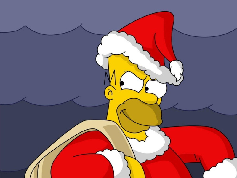 santa, new, santa claus, simpson, christmas, new year, 720P, homere simpson, homer, claus, homere, year