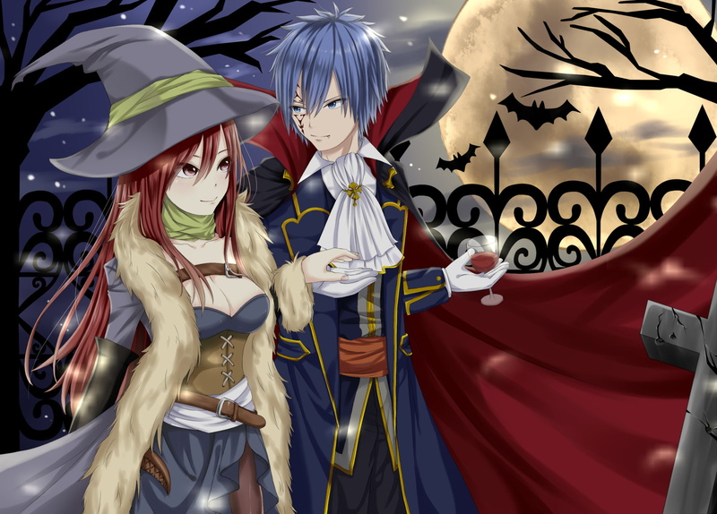 Anime, 1080P, Jellal Fernandes, Erza Scarlet, Fairy Tail, Halloween
