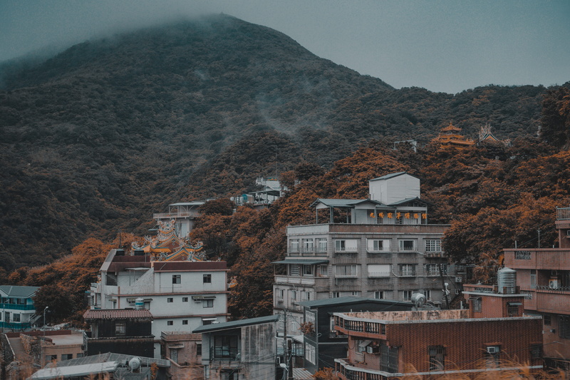 rural, concrete, mountain, townscape, shelter, town, building exterior, apartment, countryside, outdoors, land, beside, fog, urban, housing, landscape
