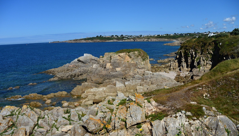 beach, rock formation, france, coast, shore, rocky coastline, rock - object, sky, non-urban scene, scenics - nature, nature, land, tranquil scene, day