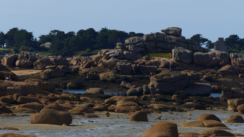 5K, outdoors, rock formation, tranquil scene, flowing water, land, bretagne, non-urban scene, architecture, france, day, perros-guirec, vacation ploumanach