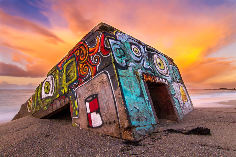cloud - sky, obsolete, abandoned, long exposure, beauty in nature, finistere, multi colored, architecture, bretagne, trévignon, gachet, bunker, trevignon