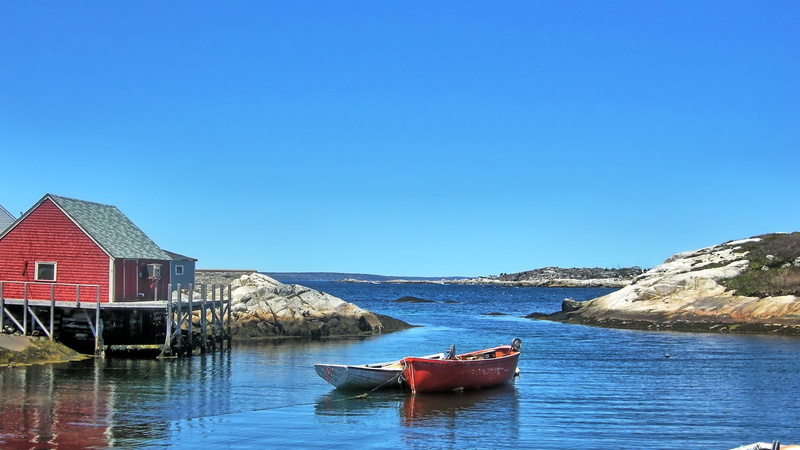 Halifax, building, sky, beach, no People, sea, Canada, Peggys Cove, clear sky, floating on water, Boat, peggys, landscape, day, tranquility, mode of transportation