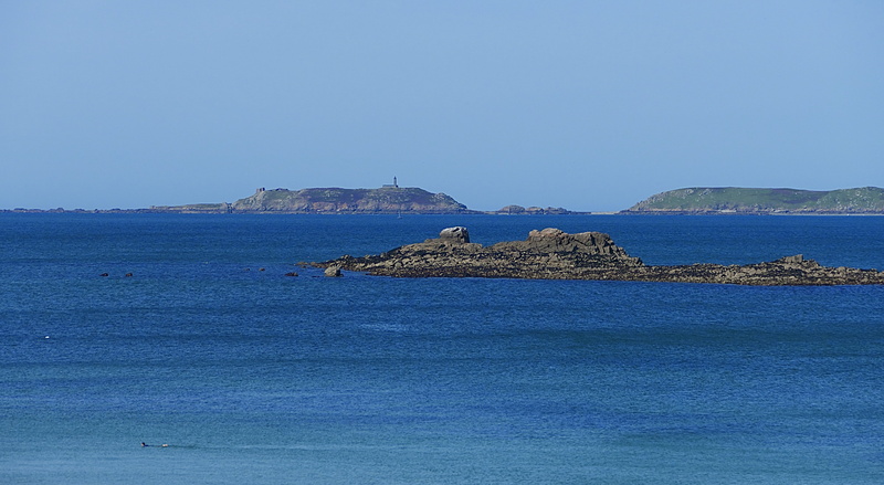 sea, scenics - nature, travel, îles, day, tranquility, perros-guirec, beauty in nature, islands, solid, outdoors, island, no people, sky, brittany, blue