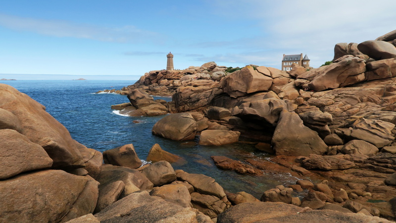 day, perros-guirec, 5K, land, side, france, no people, granite, ploumanach, brittany, tranquil scene, coastal, rock, sky, outdoors, rock - object, beach