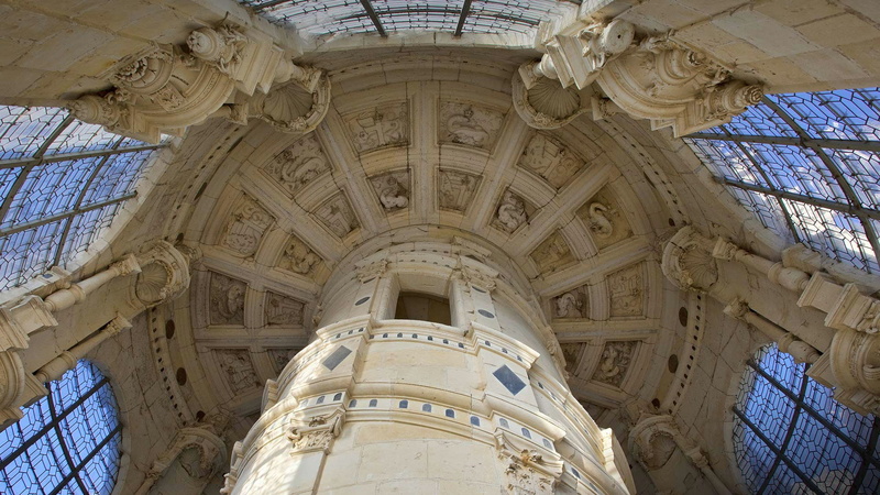 France, Loir-et-cher, 1080P, Chambord castle, ladder Leonardo da Vinci