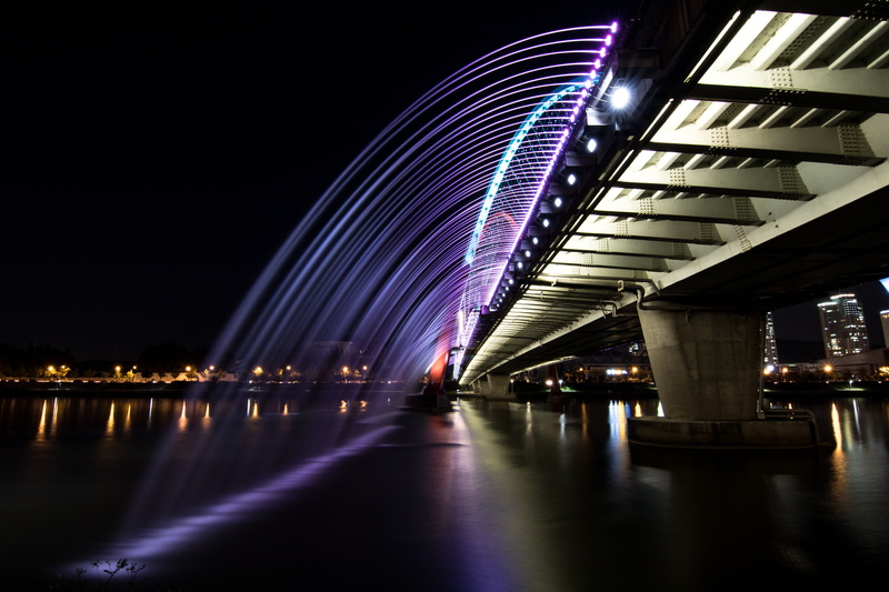 gray, river, illuminated, bridge - man made structure, built structure, city, no people, connection, night, skyscraper, nature, outdoors, city life, architecture