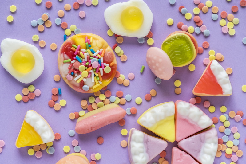 excess, confetti sprinkles, celebration, no people, colored background, closeup, sweet, burger candy, variation, freshness, confectionery, confetti, fried