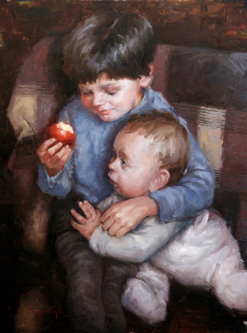 painting, drawing, Stan Prokopenko, 2K, brothers, children, couch