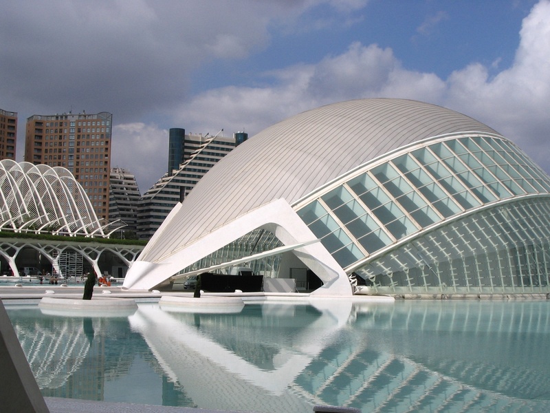 building exterior, travel destinations, cac, modern, ciudad de las artes y las ciencias, reflection, science, built structure, expo, 1080P, skyscraper