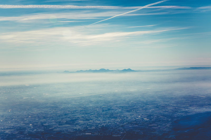 aerial view, daytime, day, high up, italy, cityscape, view, hazy, mountain, cloud - sky, photography, cloudscape, mountain range, tranquility, beauty in nature