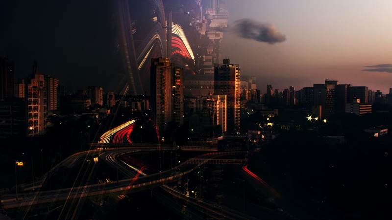 built Structure, outdoors, roadway, sky, city Life, golden hour, city, transportation, asia, hour, double exposure, sunlight, cloud, bangkok, urban, downtown District