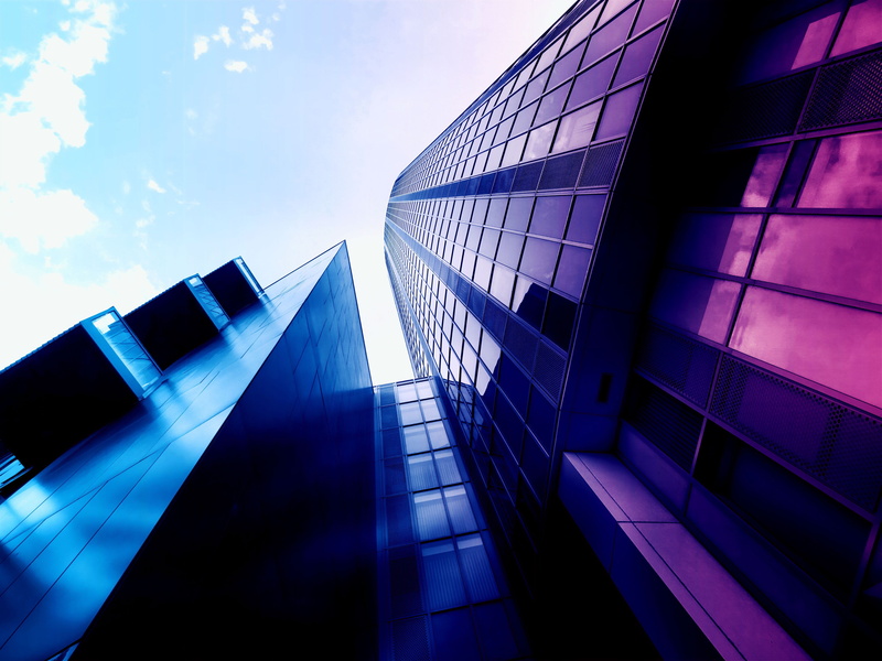 tower, office building exterior, building, sunlight, cloud - sky, window, exterior, nature, downtown, 5K, low angle view, glass items, outdoors, contemporary