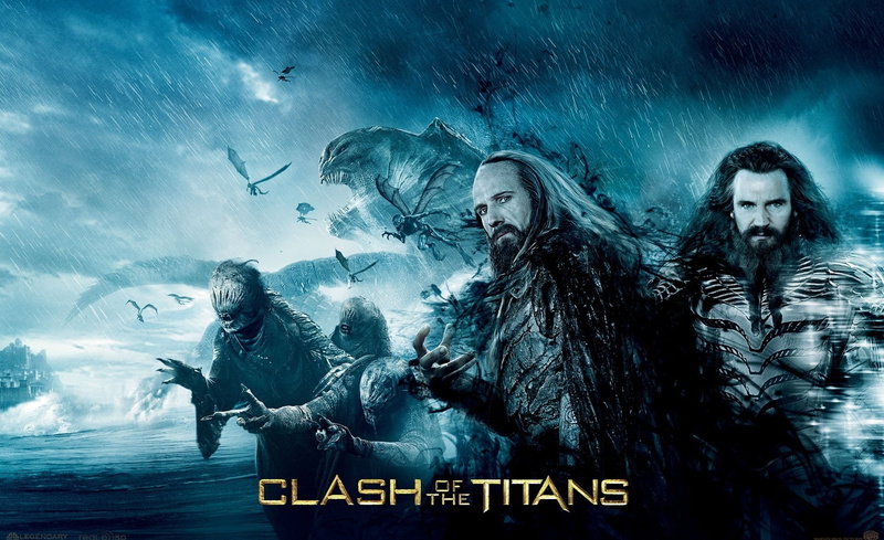 titans, poster, clash, winter, outdoors, group of people, cold temperature, men, blue, water, arts culture and entertainment, Clash Of The Titans, adult