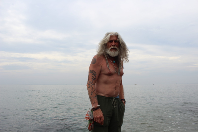 greek god, old man, nature, scenics - nature, sky, shirtless, hippie, hairstyle, lifestyles, front view, beach, adult, norse god, hair, sea, people, goa