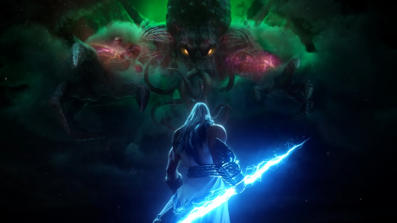 dark, battle, octopus, 4K, Zeus, God