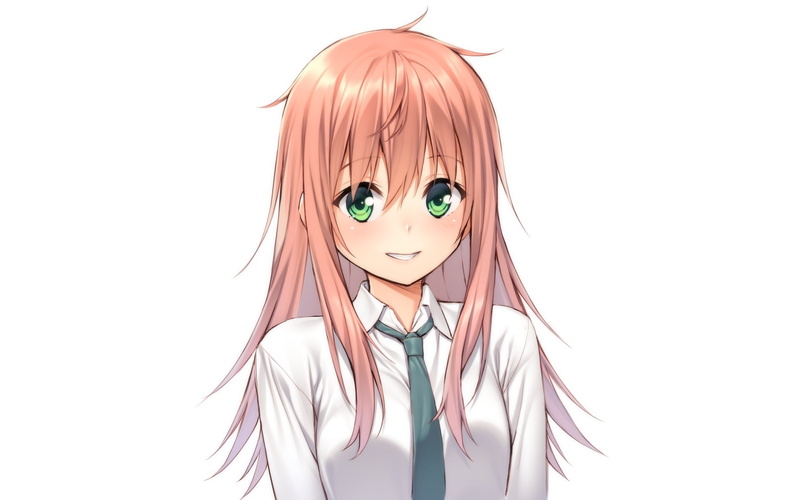 tie, green, long, konachan, mikazuchi, eyes, white, 236449, original, blush, hair, pink, com, zeus, 720P