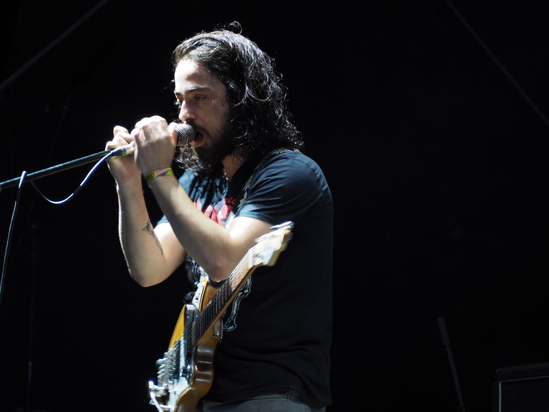 yog, performance, black background, musical instrument, men, young men, guitarist, microphone, one person, singing, casual clothing, 4K, concert, holding