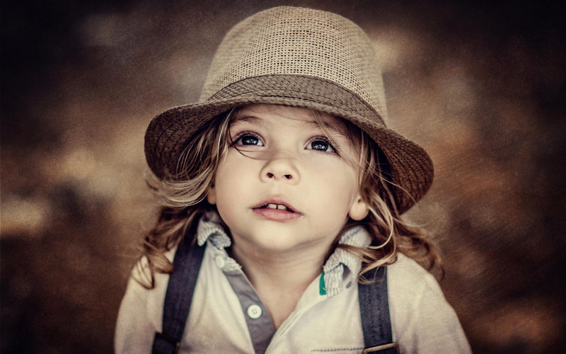 smiling, cheerful, emotion, eyes, hat, joy, 720P, front view, fun, girls, nature, small, children Only, beauty, shirt, studio Shot, one Girl Only, babies And Children