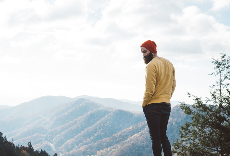 men, leisure activity, time Of Day, viewpoint, outdoors, mountain range, sky, clothing, people, scenics - nature, landscape, mountain, copy Space, color Image