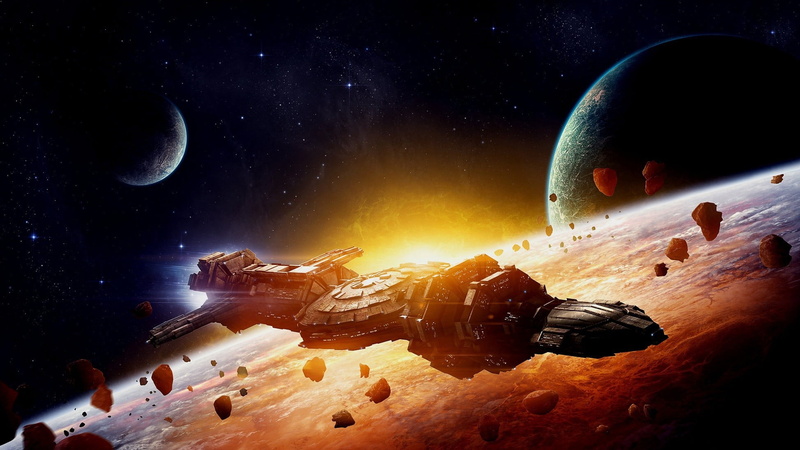 scenics - nature, galaxy, space, spaceship, nature, orbiting, adventure, futuristic, moon, space exploration, outdoors, 1080P, planet - space, black, solar system