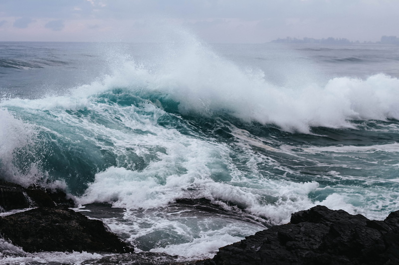 water, waves, power, outdoors, scenics - nature, sport, motion, rock, 4K, coast, hitting, ocean, crash, surfing, power in nature, rock - object, beach