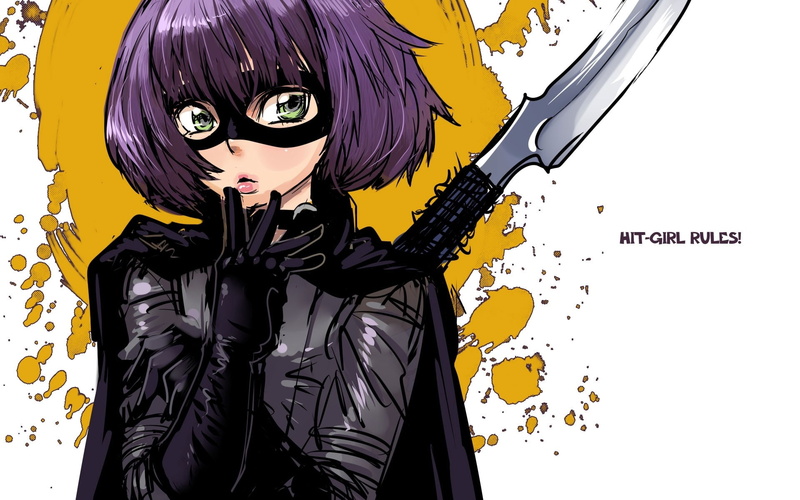 purple, hero, mask, hit-girl, girl, weapons, 1080P