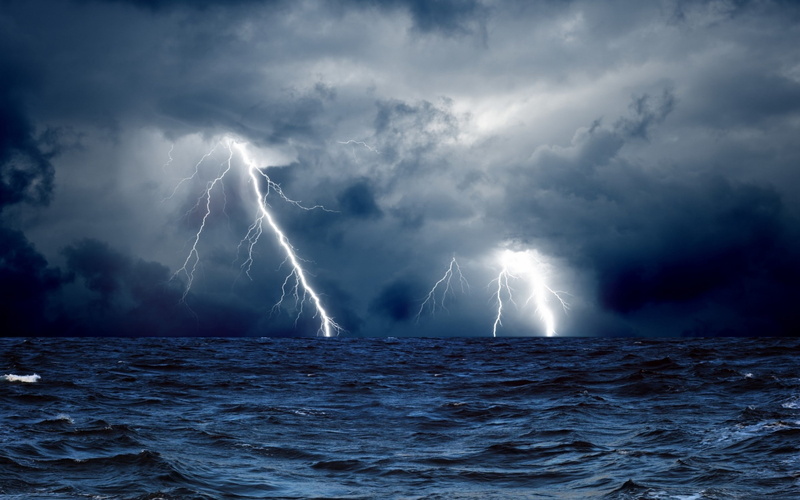 power in nature, no people, lightning, sign, outdoors, power, water, ominous, thunderstorm, sea, sky, hitting, scenics - nature, cloud - sky, nature, storm