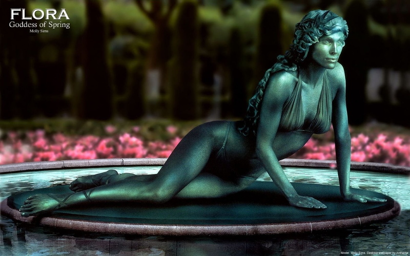 720P, Statue, Molly Sims, Artistic, Living Statue