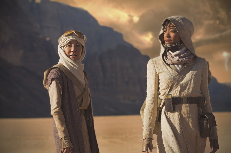 people, mountain, sky, star trek discovery, togetherness, women, outdoors, warm clothing, scarf, lifestyles, tv shows, portrait, winter, real people, looking at camera