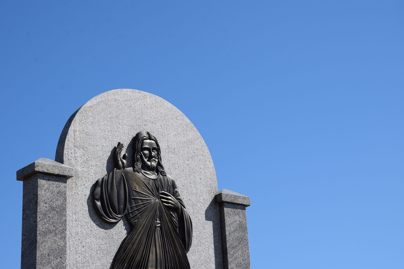 monument, tombstone, rock, spirituality, sadness, day, polska, sculpture, divine mercy, architecture, human representation, angel, copy space, church, grave