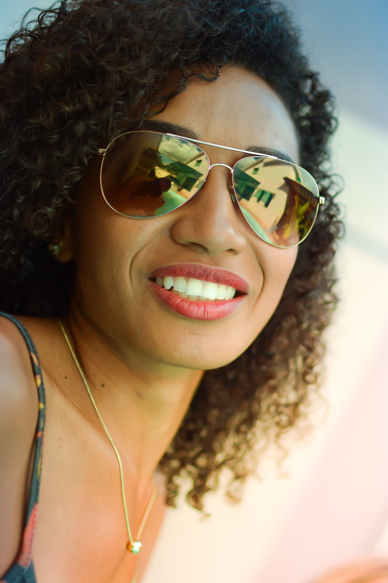 happiness, brunette, glasses, style, silver, fashion, eyewear, girl, smile, adult, curly hair, looking at camera, real people, beautiful, one young woman only
