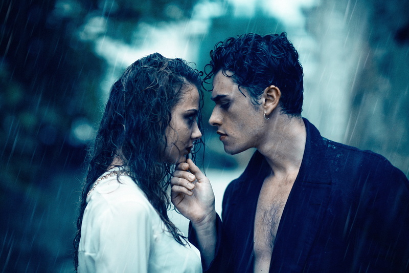 adult, two people, rain, emotion, pair, blazer, togetherness, portrait, women, romance, black, guy, s, young couple, couple - relationship, Alessandro Di Cicco