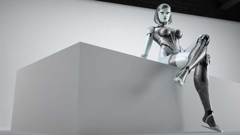 copy space, human representation, full length, front view, Susie, metal, art and craft, Mass Effect, people, low angle view, indoors, EDI, female, men