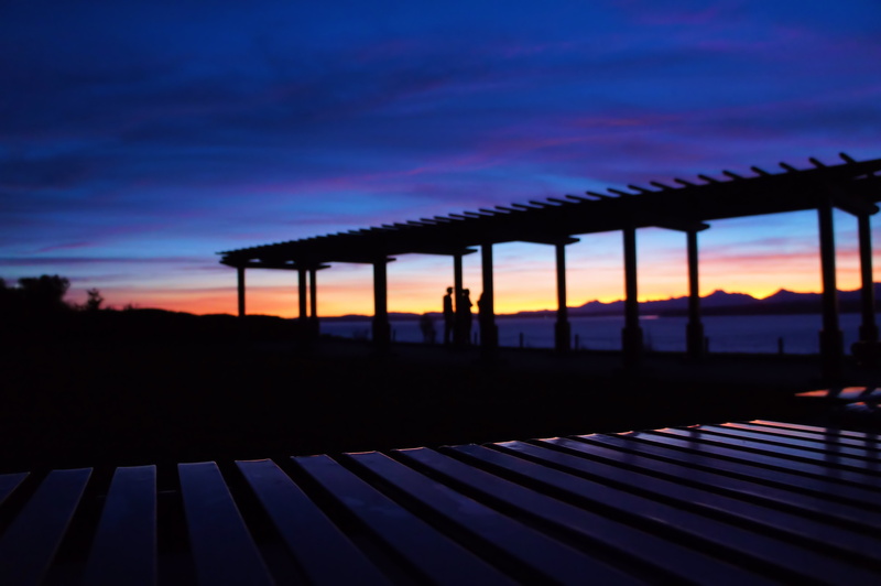 beach, USA, sunset, blurred, Washington state, depth of field, 4K, pier
