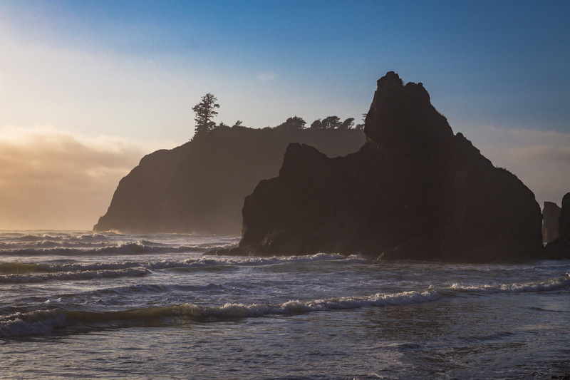 tranquility, 5K, outdoors, beach, pnw, sunset, rock - object, solid, rock formation, waves, scenics - nature, rugged, sea, stack rock, bluff, wave, tranquil scene