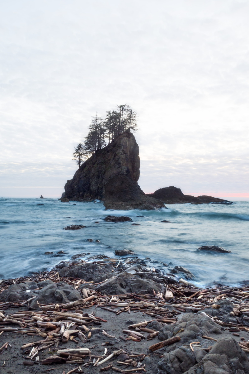 united states, scenics - nature, rocks, beach, land, washington, sea, day, solid, cloud - sky, no people, tranquility, eroded, 4K, outdoors, beauty in nature