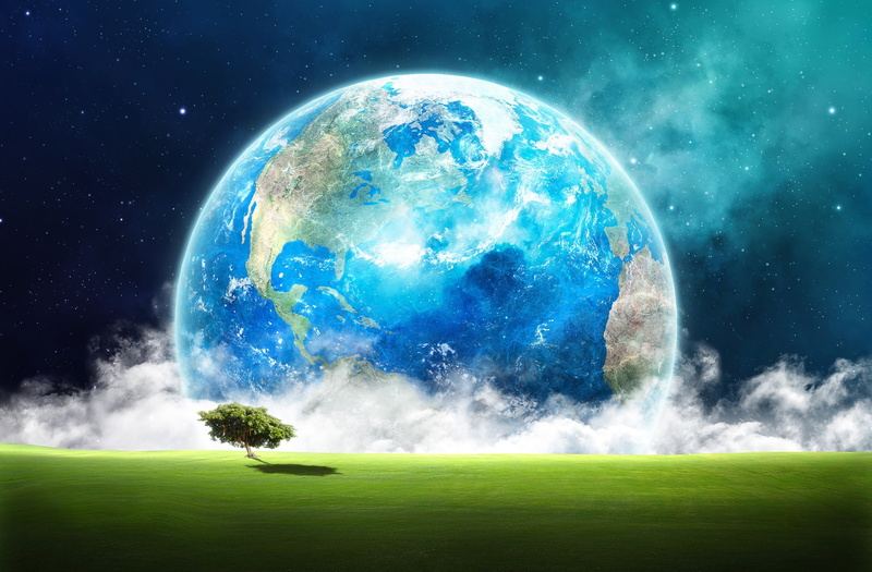 star - Space, stratosphere, no people, planet - Space, green Color, light - Natural Phenomenon, global, sphere, landscape, cloudscape, planet, 2K, clouds