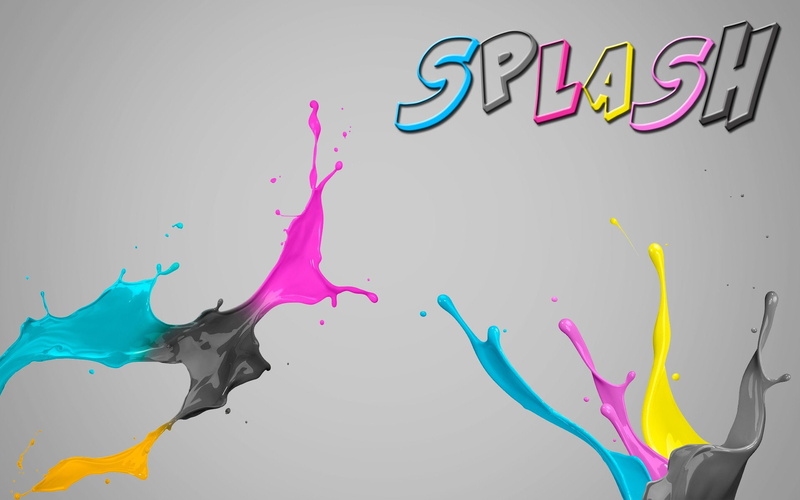 creativity, water, CMYK, no people, purple, splashing, studio shot, multi colored, 1080P, text, blue, indoors, nature, ink, pink color, paint, gray, motion
