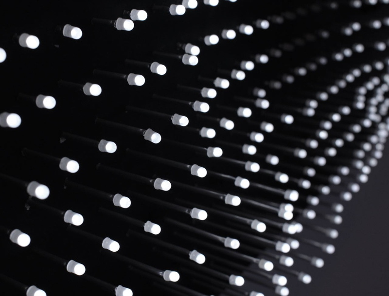 selective focus, dot, glowing, black background, electronics, photography, monochrome, defocused, LEDs, pattern, polka, led, close-up, technology, textile
